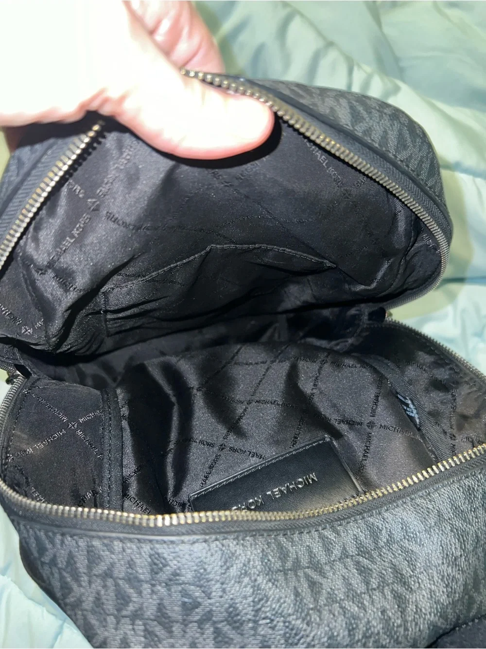 Michael Kors Men's Black MK Monogram Backpack